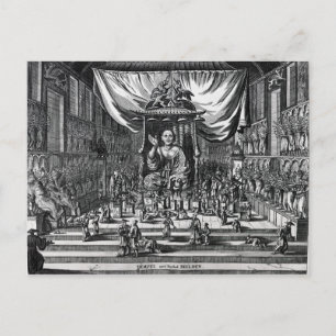 Een boeddhistische tempel, een illustratie briefkaart