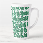 Een boeiend groen en zwart ontwerp met een gewaagd latte mok (Rechts)