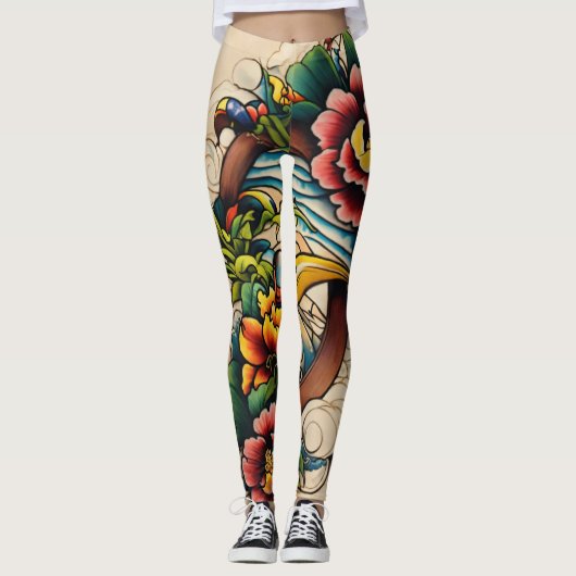 Een boeiend tattoo ontwerp maken leggings (Voorkant)