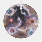 Een boeiende Abstracte galactische nevel Glas Ornament (Voorkant)