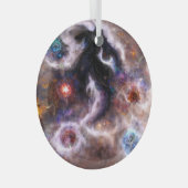 Een boeiende Abstracte galactische nevel Glas Ornament (Voorkant Rechts)