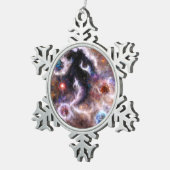 Een boeiende Abstracte galactische nevel Tin Sneeuwvlok Ornament (Rechts)