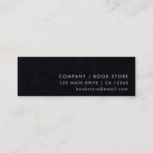 Een boek is een Dream Modern Black Mini Bladwijzer Mini Visitekaartje (Achterkant)