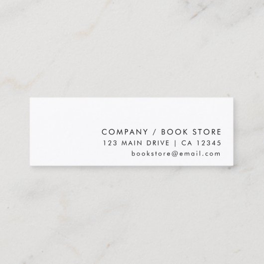 Een boek is een Dream Modern Mini Bladwijzer Card Mini Visitekaartje (Achterkant)