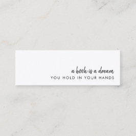 Een boek is een Dream Modern Mini Bladwijzer Card Visitekaartje