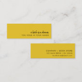 Een boek is een Dream Mustard Mini Bladwijzer Card Mini Visitekaartje (Voorkant / Achterkant)