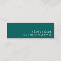 Een boek is een droom | Blauwgroen groene mini-Bla