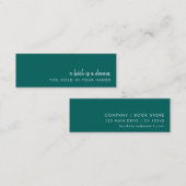 Een boek is een droom | Blauwgroen groene mini-Bla Mini Visitekaartje (Voorkant / Achterkant)