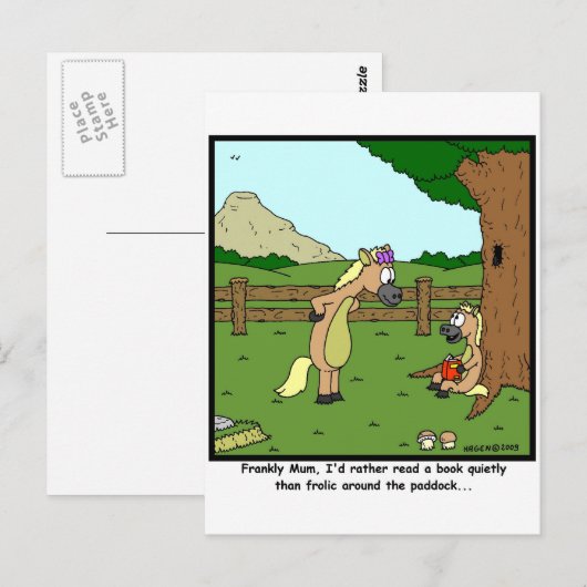 Een boek lezen briefkaart (Voorkant / Achterkant)