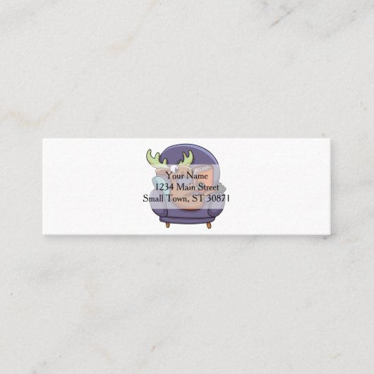 Een boek lezen op een bank | Achterkleur kiezen Mini Visitekaartje (Voorkant)