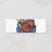 Een boek lezen op een bank | Achterkleur kiezen Mini Visitekaartje (Achterkant)