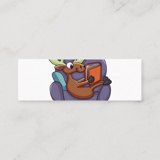 Een boek lezen op een bank | Achterkleur kiezen Mini Visitekaartje (Achterkant)