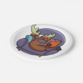 Een boek lezen op een sofa | Achterkleur kiezen Papieren Bordje (Gekanteld)