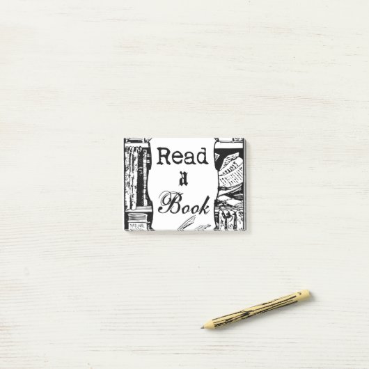 Een boek lezen post-it® notes (Op bureau)