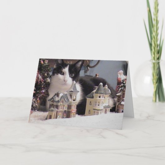 Een boek over kerst feestdagen kaart (Voorkant)