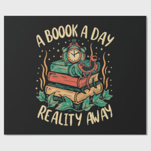 Een boek per dag houdt de realiteit op afstand cadeaupapier