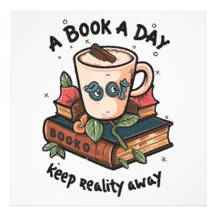 Een boek per dag houdt de realiteit op afstand foto afdruk