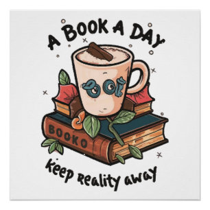 Een boek per dag houdt de realiteit op afstand perfect poster