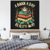 Een boek per dag houdt de Realiteit weg Canvas Afdruk (Insitu (Slaapkamer))