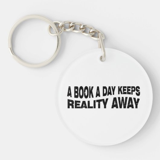 Een boek per dag houdt de realiteit weg sleutelhanger (Voorkant)