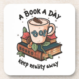 Een boek per dag houdt Reality weg Bier Onderzetter