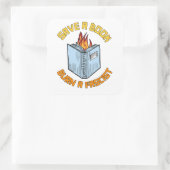 Een boek redden Een fascist verbranden Vierkante Sticker (Tas)