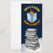 Een boek redden Een fascistisch Bladwijzer verbran Save The Date (Voorkant / Achterkant)