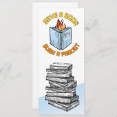 Een boek redden Een fascistisch Bladwijzer verbran Save The Date (Voorkant / Achterkant)