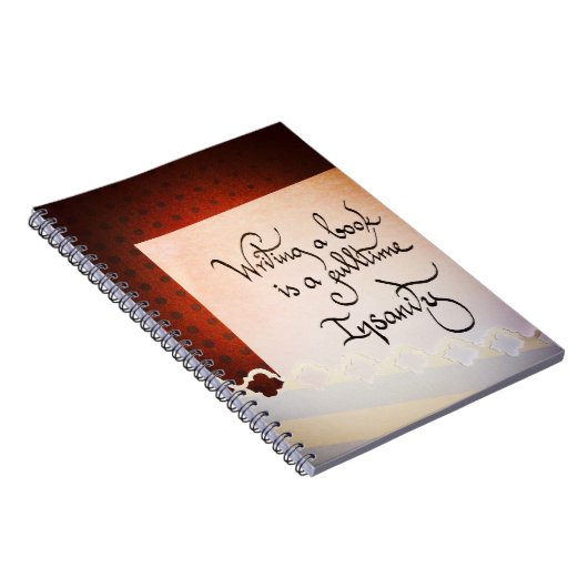 Een boek schrijven is een voltijdse waanzin notitieboek (Rechterzijde)