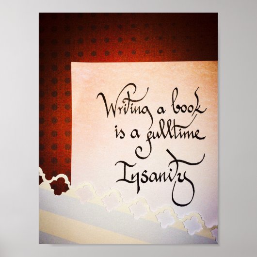 Een boek schrijven is een voltijdse waanzin poster (Voorkant)