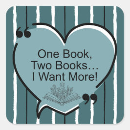 Eén boek, twee boeken... ik wil meer! vierkante sticker