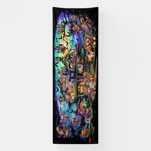 Een boek vol Halloween Spandoek (Verticaal)