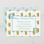 Een boek voor het Baby shower van de baby Blue Briefkaart (Voorkant / Achterkant)