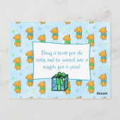 Een boek voor het Baby shower van de baby Blue Briefkaart (Achterkant)