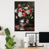 Een boeket bloemen in een Disco Ball Vase Poster (Thuiskantoor)