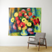 Een boeket bloemen in een vaas. wandkleed (In Situ (horizontaal))