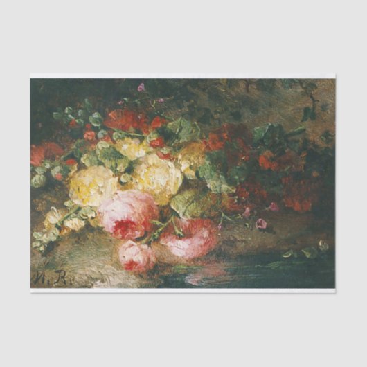 Een boeket op een bospad, Margaretha Roosenboom Tissuepapier (Voorkant)