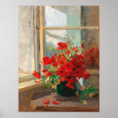 Een boeket poppies bij het raam poster (Voorkant)