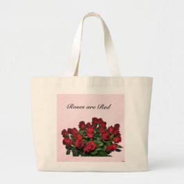 Een boeket rode rozen grote tote bag
