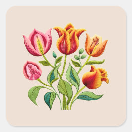 Een Boeket Rode Tulpen Sticker