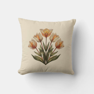 Een boeket van Crème Tulp Kussenworp Kussen