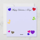 Een boeket van hart papier ballonnen valentijn's d feestdagenkaart (Achterkant)