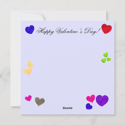 Een boeket van hart papier ballonnen valentijn's d feestdagenkaart (Achterkant)