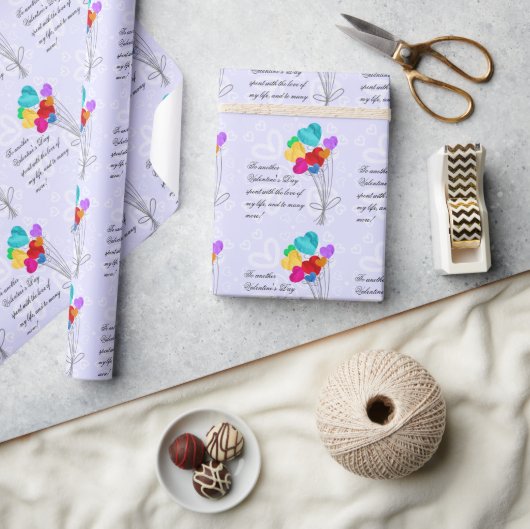 Een boeket van hart papieren ballonnen cadeaupapier (Crafts)