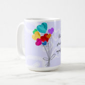 Een boeket van hart papieren ballonnen koffiemok (Voorkant links)