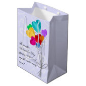 Een boeket van hart papieren ballonnen medium cadeauzakje (Voorkant Gekanteld)