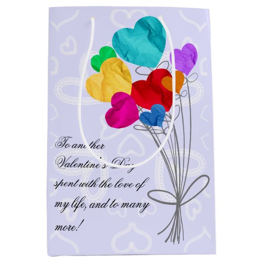 Een boeket van hart papieren ballonnen medium cadeauzakje (Voorkant)