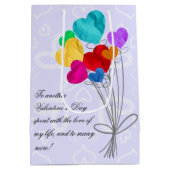 Een boeket van hart papieren ballonnen medium cadeauzakje (Achterkant)