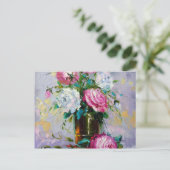 Een boeket van ochtendrozen briefkaart (Staand voorkant)