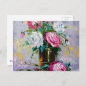 Een boeket van ochtendrozen briefkaart (Voorkant / Achterkant)